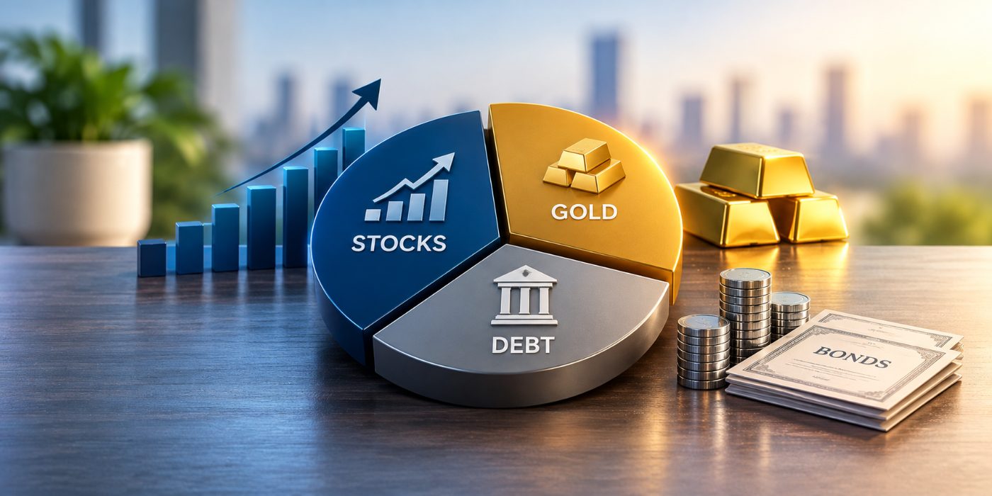 asset allocation, diversification, gold, debt, portfolio, beginners