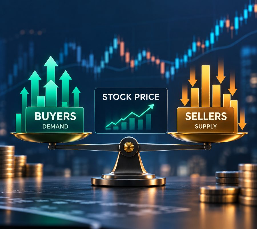 stock price, demand and supply, order book, how the market works, beginners